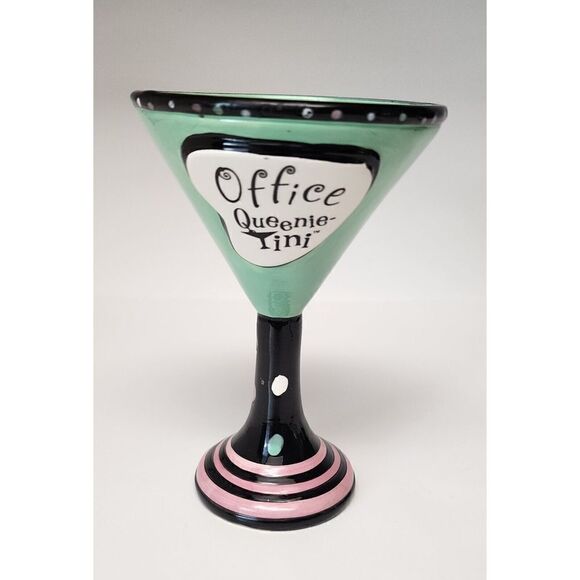 No Brand Other - Office Quennie 7" Tini Martini Glasses Color Mint Green/Black